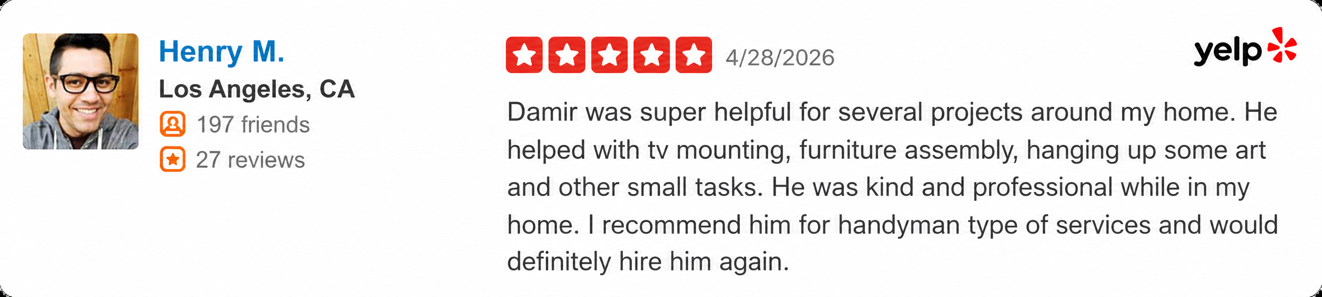Yelp review screenshot from Henry M.